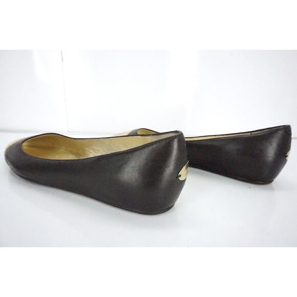 Jimmy Choo Waine Black Leather Gold Stud Cap Toe Ballet Flats Size 35 NIB $565 - Picture 8 of 11